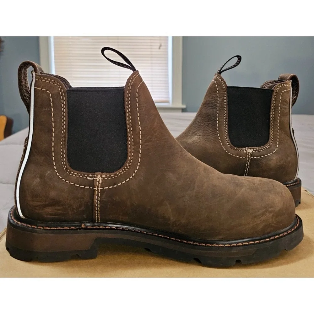 Ariat® (Men's 8.5 D) Groundbreaker™ Chelsea Steel-Toe Waterproof Work Boot